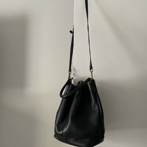 Madewell Black Leather Bucket Bag